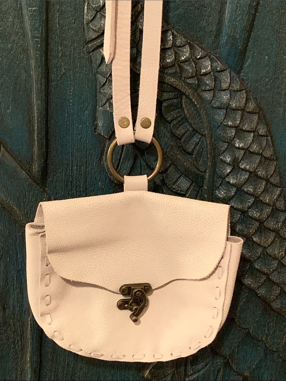 Free People Leather Crossbody Small Purse Vintaged Ivory - Picture 1 of 14